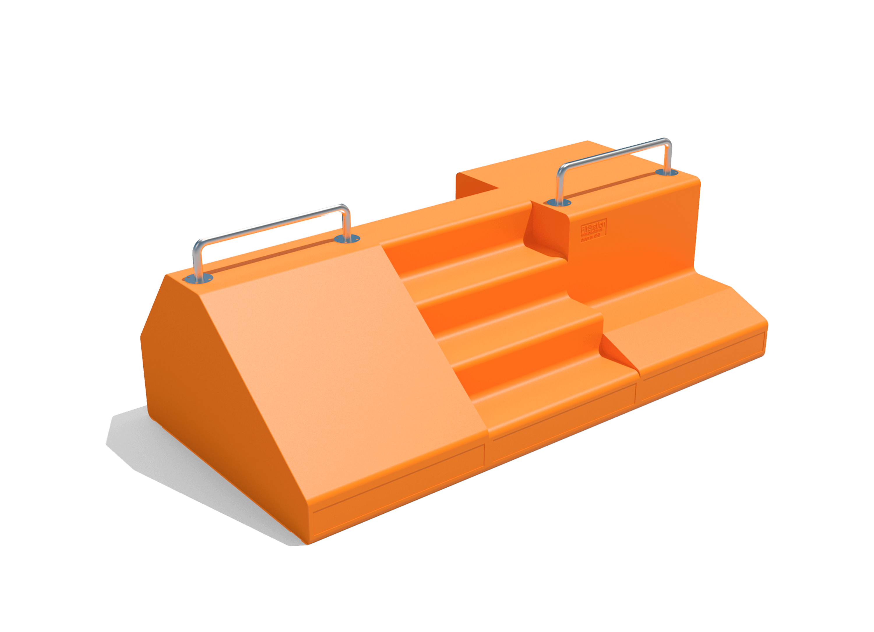 Et produkt illustration af en orange FitStation